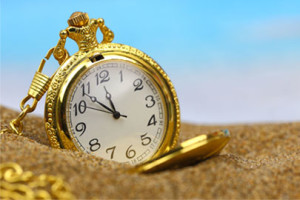 Pocket clock on the beach